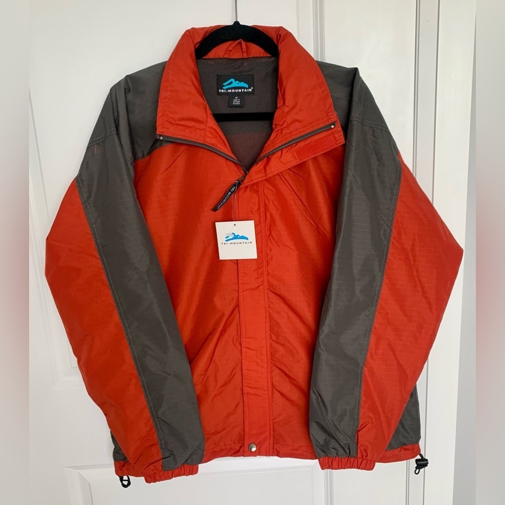 NWT Orange  and Black Rain Jacket/Windbreaker